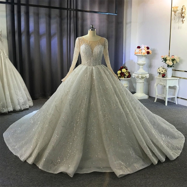 robe de mariee princesse de luxe wedding dress princess puffy wedding gowns - LiveTrendsX
