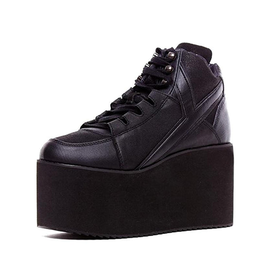 Super Stylish Women Ankle Boots Fashion Round Toe Wedges Boots Elegant Black Shoes Woman Plus US Size 4-15 - LiveTrendsX