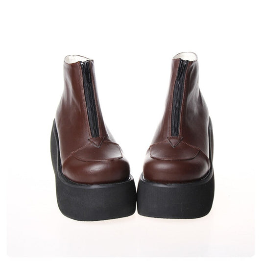 Japanese Harajuku Thick Heel Platform Wedge Lolita Cos Punk Boots for Girls PINK/RED - LiveTrendsX