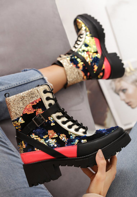 Winter Boots Women Velvet Boots Winter Ladies Solid Color ZipperMartin Boots Shoes - LiveTrendsX