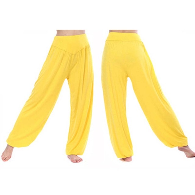 High Waist Trousers Harem Modal Dance Pants Wide Leg Belly Dance Comfort Pants - LiveTrendsX