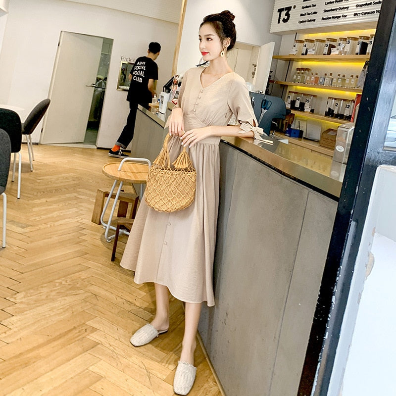 Women Clothing Long Sleeve Maxi Dress Oversized Kaftan Shirt Dress Plus Summer - LiveTrendsX