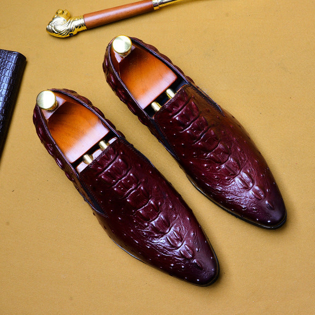 Handmade Italy Fashion crocodile shoes Wedding Party oxford shoes for men Genuine Leather Men's Derby Dress Shoes - LiveTrendsX