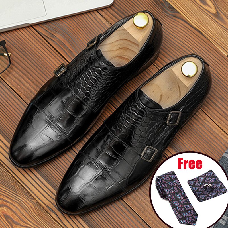 Men genuine leather business shoes