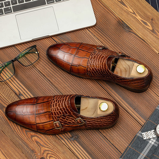 Men genuine leather business shoes