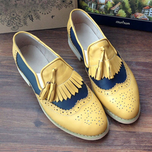 レディースオックスフォード春靴本革ローファー