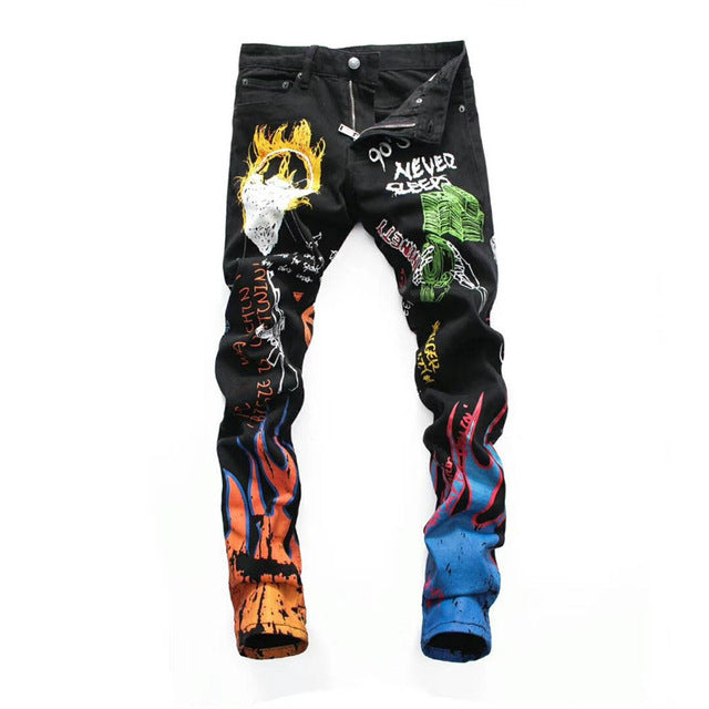 Men's Casual Black Jeans 2020 Men Skinny Slim Fit Zip Ripped Distressed Jeans Denim Pants Vintage Long Trousers - LiveTrendsX