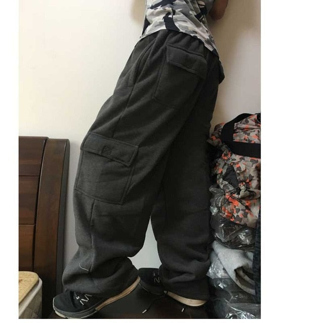Plus Size Hip Hop Joggers Sweatpants for Men and Women Streetwear Big Pocket Cargo Pants Casual Straight Loose Baggy Trousers - LiveTrendsX