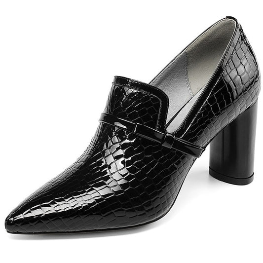 Top Quality High Heels Genuine Leather Pointed Toe Party Shoes Woman Slip On Spring Summer Brand Office Pumps Shoes - LiveTrendsX
