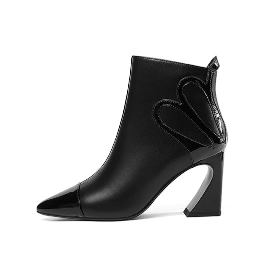 Fashion Design Boots Special Square Heel High Quality Genuine Leather Sexy Pointed Toe Shoes New Women's Boots - LiveTrendsX