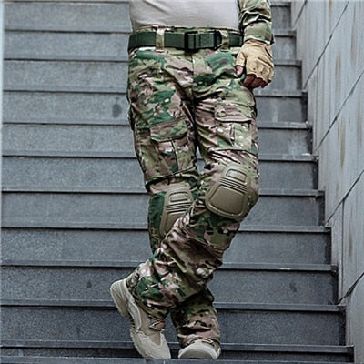 Camouflage Military Tactical Pants Army Military Uniform Trousers Airsoft Paintball Combat Cargo Pants With Knee Pads - LiveTrendsX