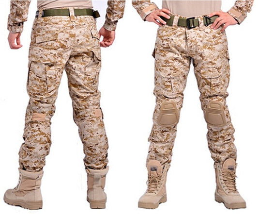 Camouflage Military Tactical Pants Army Military Uniform Trousers Airsoft Paintball Combat Cargo Pants With Knee Pads - LiveTrendsX