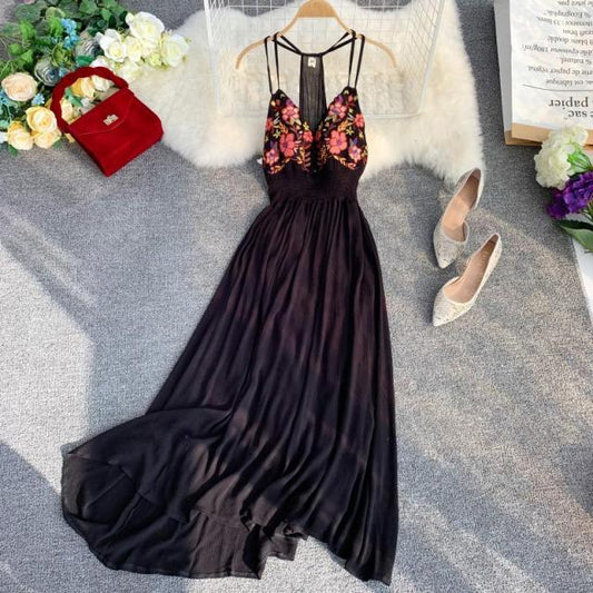 Beach Dress High Back Slim Waist