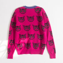 Load image into Gallery viewer, High Quality Runway Designer Cat Print Knitted Sweaters Pullovers Women Autumn Winter Long Sleeve Harajuku Sweet Jumper - LiveTrendsX
