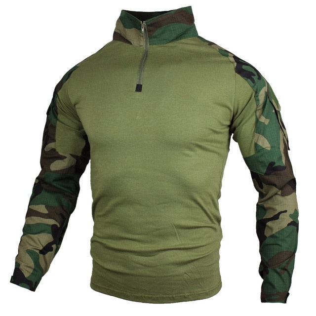 Big Size S-5XL Men Military Shirts Combat Uniform Long Sleeve Airsoft Paintball tactical Shirts Camouflage Breathable - LiveTrendsX