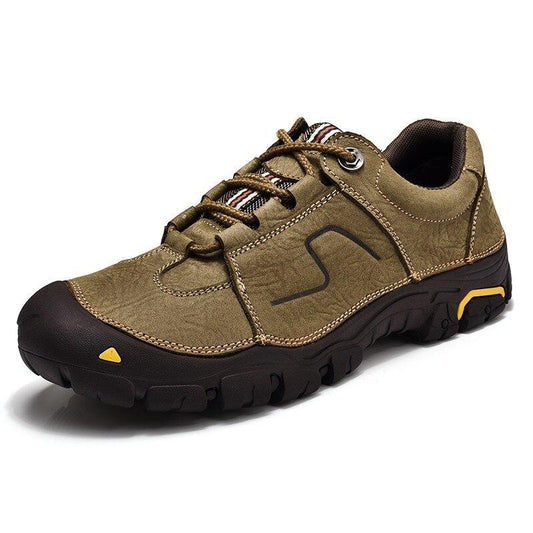 High Quality Men Outdoor Shoes Genuine Leather FLats Shoes Lace Up Antilsip Rubber Shoes Waterproof Casual Shoes Autumn - LiveTrendsX