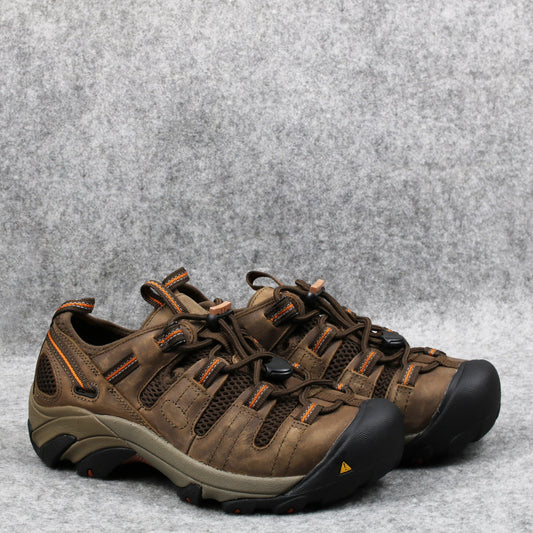 Men outdoor hiking shoes mens cowhide leather mesh Steel Toe shockproof breathable Welding working trekking shoes big size - LiveTrendsX