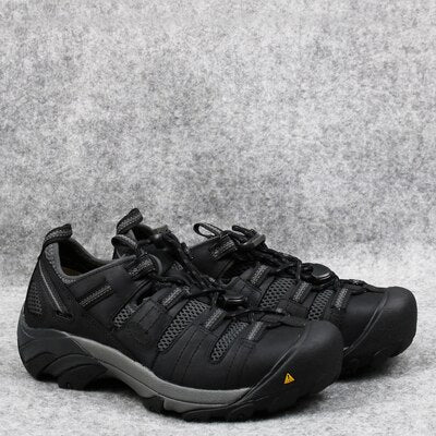 Men outdoor hiking shoes mens cowhide leather mesh Steel Toe shockproof breathable Welding working trekking shoes big size - LiveTrendsX