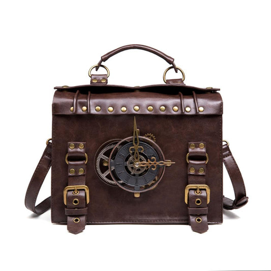 Steampunk Single Shoulder Bags Vintage Women Handbags Gothic Messenger Crossbody Bag Ladies Rivet Top-Handle Bags Pack - LiveTrendsX