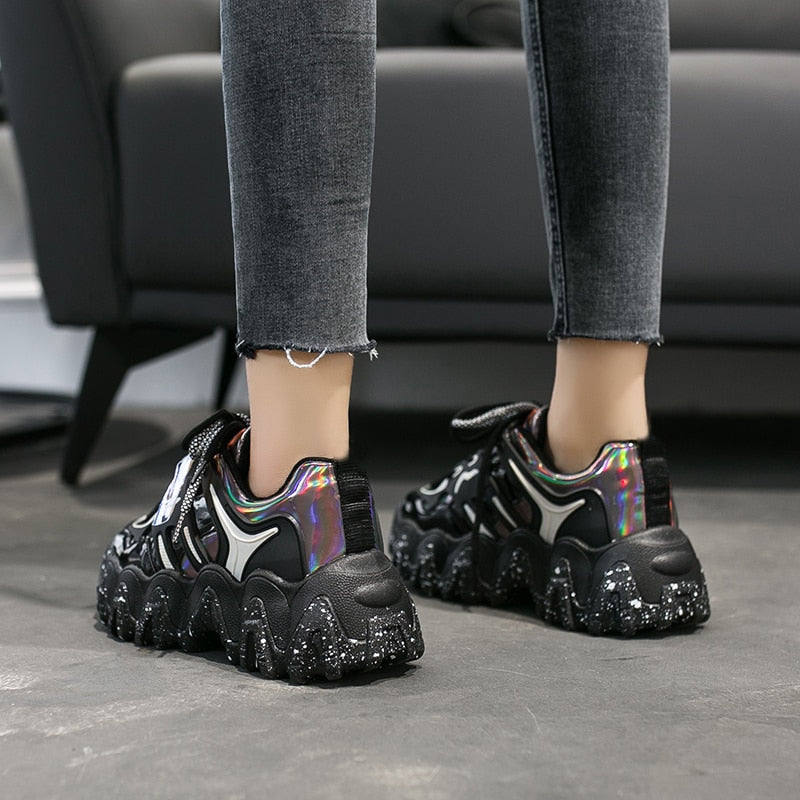 New 2020 Wave Sole Fashion Sneakers Women Laser Upper Platform Casual Shoes Woman Zapatillas De Deporte Mujer - LiveTrendsX