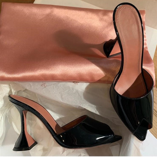 Pointed Open Toe Strange Heel Mules Slip On Formal Party Shoes Women Summer High Heel Slippers Plus Size Customized Shoes - LiveTrendsX