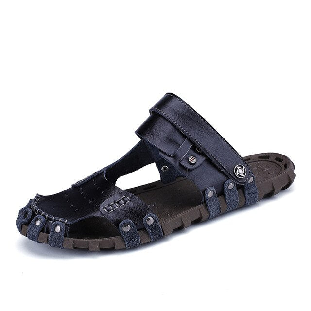 Trendy Models Men Sandals Waterproof Open Toe Comfort Sandals Men Plus Size Soft Men Sandals Leather Quality Outdoor Summer - LiveTrendsX
