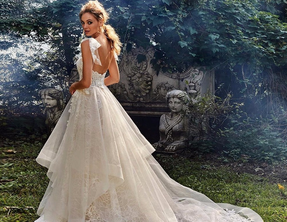 Shiny Lace A-line Wedding Dress  Vestidos De Bodas Sweetheart Neck Backless Illusion Bridal Gown Gelinlik - LiveTrendsX