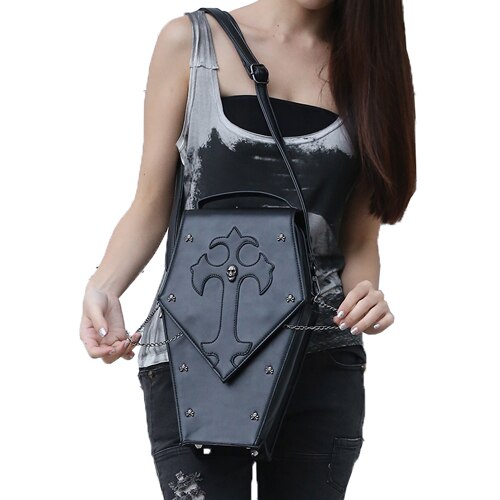 Steampunk Shoulder Bags Vintage Women Skull Handbags Gothic Messenger Crossbody Bag Ladies Rivet Top-Handle Back Pack - LiveTrendsX