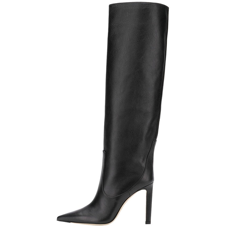 Big size 34-45 New brand women boots pointed toe stiletto high heels boots sexy knee high boots women nightclub shoes - LiveTrendsX