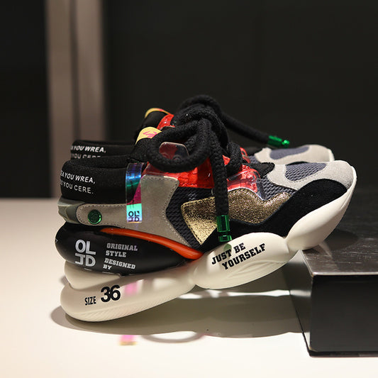 Fashion Sneakers Color Matching Women High Quality Round Toe Platform Sneakers Party Zapatos De Mujer Women Shoes - LiveTrendsX