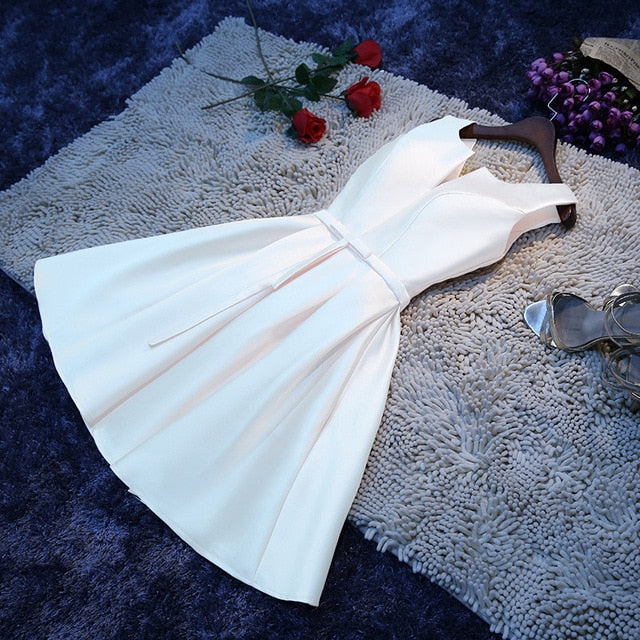 Bandage White Summer Dress Women 2020 Elegant Wedding Bridesmaid Formal Party Dress Casual Plus Size Slim Solid Mini Dresses 4XL - LiveTrendsX