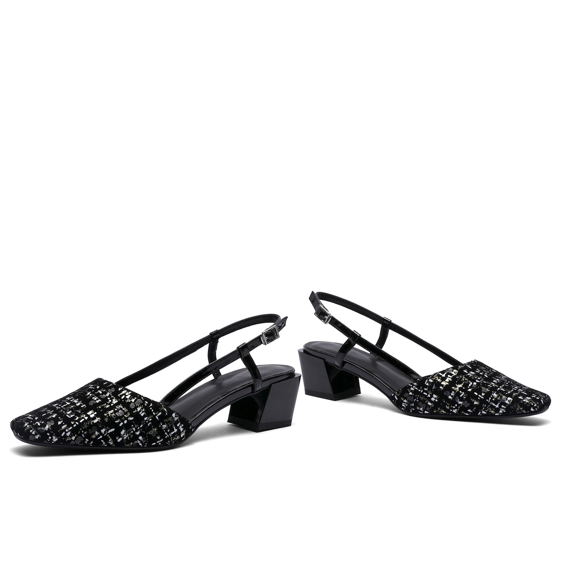 Leopard Horsehair Sandals Women Small Fragrance Summer Slingback Sandals Women Med Chunky Heels Office Shoes Black 2020 - LiveTrendsX