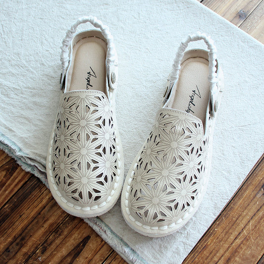 summer mesh fisherman shoes casual original handmade literary sandals retro flat super soft bottom women's shoes - LiveTrendsX