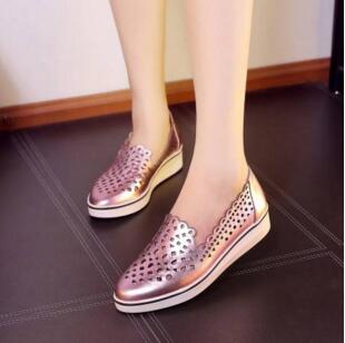 Summer New Arrival Cut Out Genuine Leather Women Flats Fashion Casual Cutout Lady Real Leather Flat Heels Shoes - LiveTrendsX