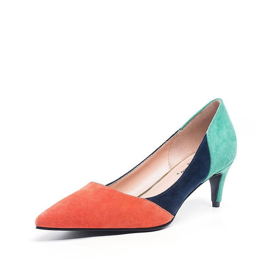 Basic High Heel Suede Pumps Women Shallow Pumps Pointed Toe Universe Ladies Pumps Thin Heel Handmade Office Spring/Autumn - LiveTrendsX
