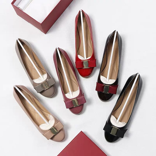 Top Quality Handmade Women's Shoes 100% Real Leather Heels Shoes Women Hot Selling Classic Brand Flats Shoes Bow Shoes Size34-42 - LiveTrendsX