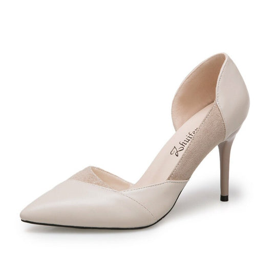 New Pointed Toe Leather Women Pumps Fashion Office Shoes Women Sexy High Heels Shoes Thin Heel Women 's Wedding Shoes - LiveTrendsX