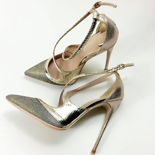 Fashion new arrive women pumps fashion cross buckle pointed toe super high ladies party shoes big size 35-44 - LiveTrendsX