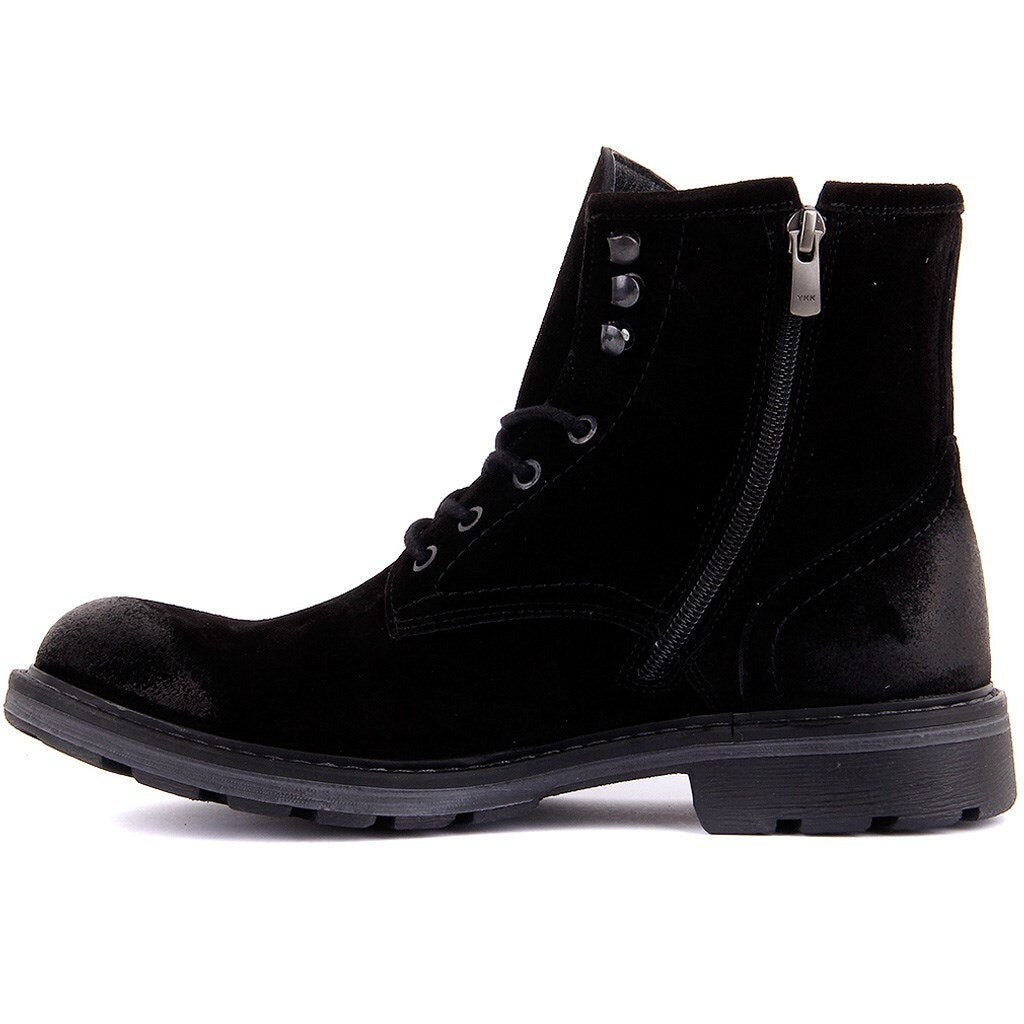 Black Suede Zipper Male Boots - LiveTrendsX