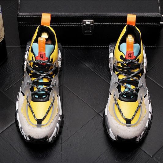 Top quality New Men's colour mixed Causal flat platform shoes luxury designer Hip-hop punk Loafers sneakers for web celebrity - LiveTrendsX