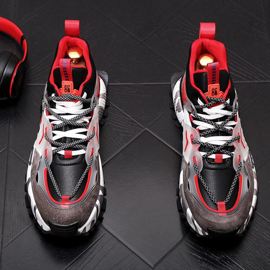 Top quality New Men's colour mixed Causal flat platform shoes luxury designer Hip-hop punk Loafers sneakers for web celebrity - LiveTrendsX