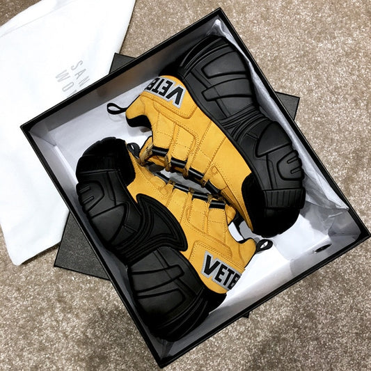 new platform platform height casual shoes father shoes women's network red sponge shoes leather - LiveTrendsX