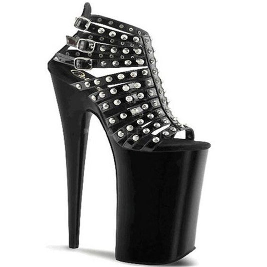 Rivet decoration Sexy fashion, 20cm Super High-heeled Sandals Dance Performance Inch Wedding Shoes - LiveTrendsX