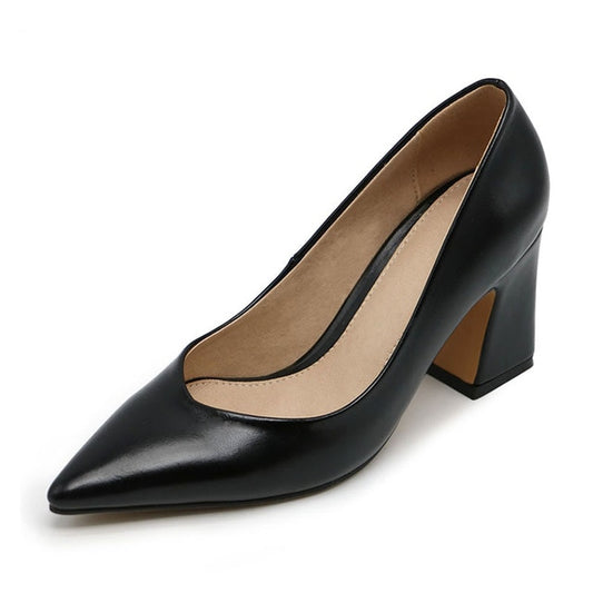 New Women Pointed Toe Pumps Solid Color High Heels Shoes Women Concise Office Lady Daily Party Footwear Size 32-43 - LiveTrendsX