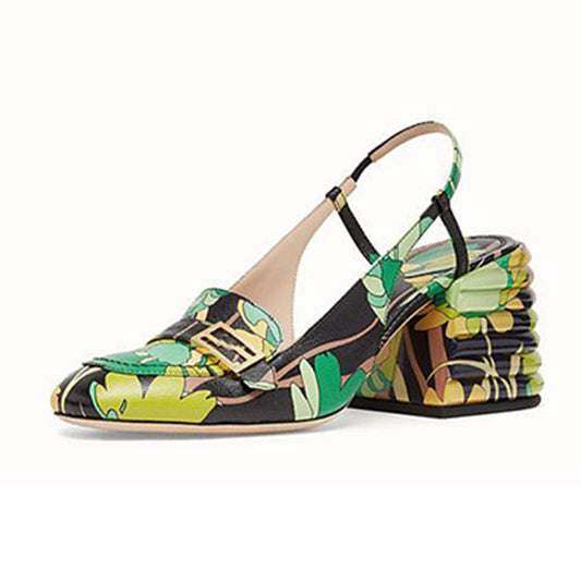 woman summer fashion square high heels pumps square toe leather sandals women party dress shoes size 40 41 42 43 - LiveTrendsX