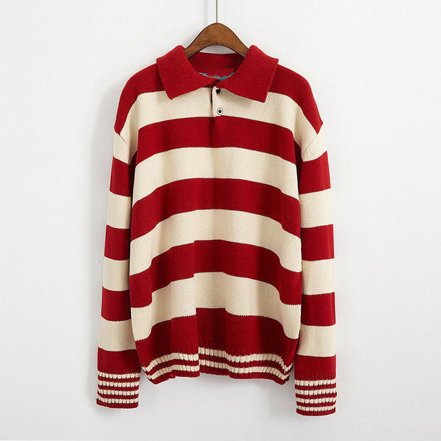 Harajuku Striped Hit Color Women Kintted Sweater Long Sleeve Casual Loose Female Pullover Top  Spring Autumn Female Jumper - LiveTrendsX
