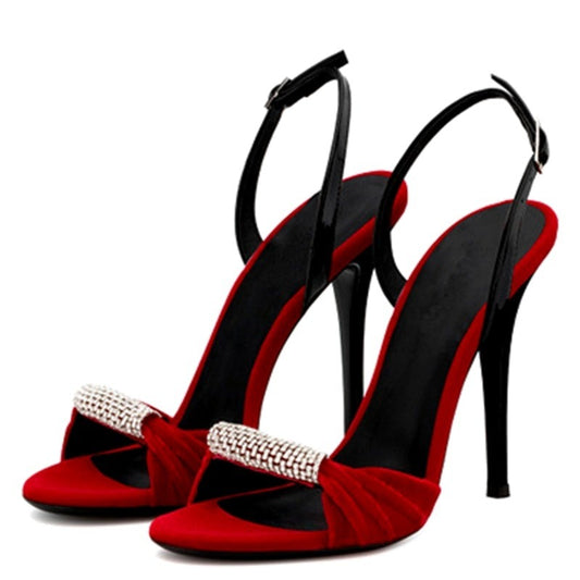 Rhinestones Knot High Heel Sandals with Crystals Shoes