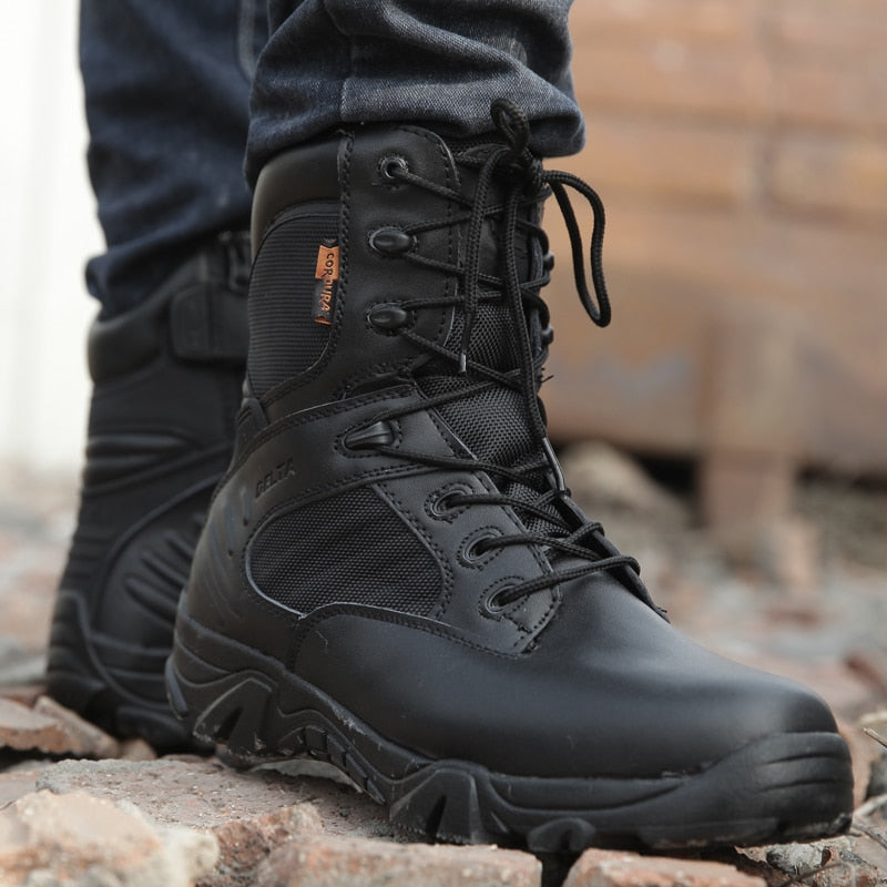 Winter Autumn Men Military Boots Quality Special Force Tactical Desert Combat Ankle Boats Army Work Shoes Leather Snow Boots - LiveTrendsX