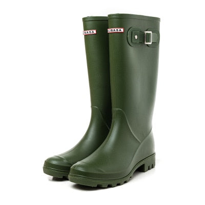 rain boots female Martin boots snow boots waterproof motorcycle boots high boots rain boots buckle long tube shoes - LiveTrendsX