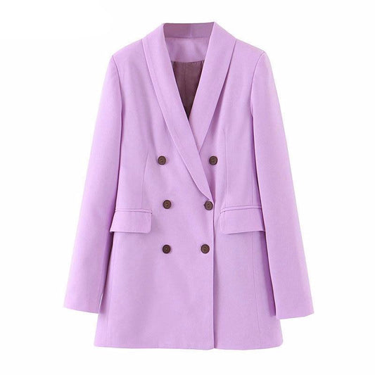 fashion women purple blazer long sleeve korea style female blazer office ladies new arrival autumn outwear - LiveTrendsX